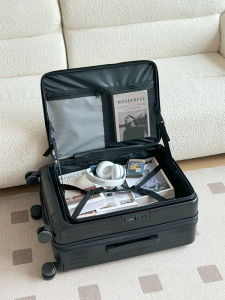 Womens Side Opening Expandable Multi-Function 20 Inch Boarding Box Large Capacity Silent Flip Cover PC Luggage Handle