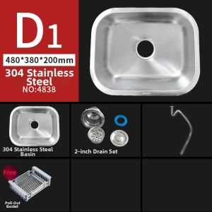 SUS304 Stainless Steel Single Bowl Sink