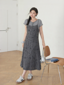 Bộ Đầm Camisole Tay Ngắn Thiết Kế Dành Cho Người Mập