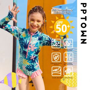 PPTOWN | Sun Protection Surfing Quick Drying Girls Swimwear