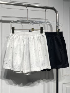 Casual High Waist A-Line Shorts Women Summer New Loose Slimming Fashionable Wide Leg Pants Diamond Embellished Versatile