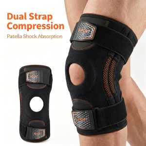 1PCS Compression Knee Sleeve with Side Stabilizers & Adjustable Straps Shock Absorption Knee Brace for Patella Stability
