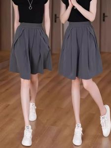 Ice Silk Quick Dry Wide Leg Pants Skirt Shorts Women Summer Thin Small Size Large plus Size Casual Hot Pants Five Sports Pants