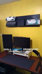 Metal Pegboard with Accessories Wall Hanging Shelf Organizer for Display Storage Rack