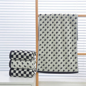 Pure Cotton Plaid Towel Absorbent Non-shedding Grid Pattern Birds Eye Weave Face Towel for Home And Dormitory Use