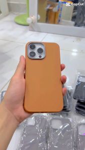 Ốp Điện Thoại Giả Da Viền Bảo Vệ Camera  Sang Trọng Chống Sốc Cho iPhone 11/12/13/14/15/16/17 PLus Pro Promax