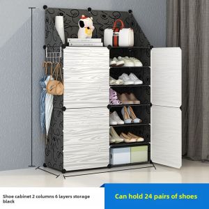 Shoe Rack Household Storage Magic Device Simple Door Entrance Multi-layer Dust-proof Door Back Storage Rack Plastic Assembly Folding Large Shoe Cabinet