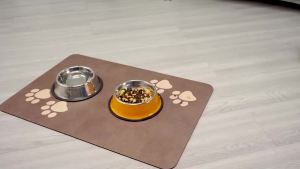 Pet Feeding Mat-Absorbent Pet Placemat for Food and Water Bowl with Waterproof Rubber Backing Quick Dry Water Mat for Dog Cat