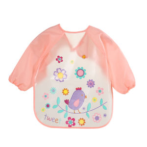 Waterproof Eating Smock Infant Toddler Baby Cartoon Long Sleeve Art Apron Feeding Bib for Boys Girls Soft Baby Bibs Burp Clothes