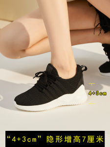 Womens Sport Shoes Invisibly Heightening Fly Loom Invisible Small Size Warm Lining Lightweight Breathable Casual Shoes
