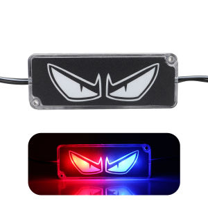 KEVANLY | 12-24V LED Flash Strobe Warning Light Devil Eyes Rear Brake Taillight Motorcycle License Plate Light Double-sided Adhesive Light