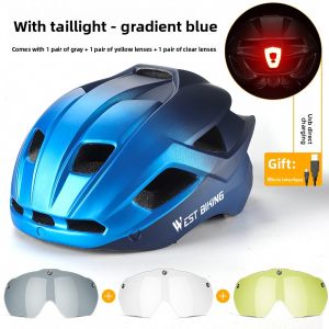 West Biking | Magnetic Windshield Rear Light Ventilated Bicycle Helmet