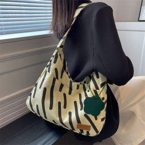 Niche Style Zebra Pattern Canvas Bag Female Easiest for Match College Student Class Tote Bag Mori Style Large Capacity Shoulder Bag Handbag