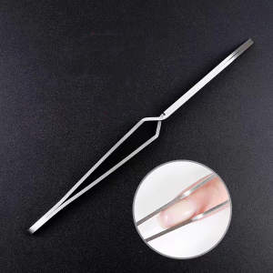 LULAA Stainless Steel Nail Tweezers Stainless Steel Nail Tools Rhinestone Pick Up Tool Suitable for Home DIY and Nail Salon Use