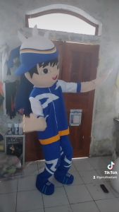 Kostum maskot badut karakter boboiboy angin taufan dewasa lucu costume