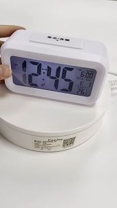 Jam Waker Digital LED Light Clock Meja Kamar Smart Alarm Sensor Light Snooze Suara Dering
