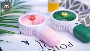 [IDOLA] Kipas Angin Genggam Mini Portable Bentuk Buah Bahan Silikon Warna Permen Untuk Outdoor Mini Fan