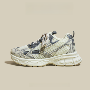 Womens Dad Shoes Spring Summer New Style European Goods Thick Bottom Breathable Mesh Paneling Color Running Casual Versatile Sports Shoes