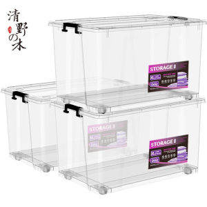Large Transparent Storage Box with Wheels for Home Organization Clothes Toys Underbed Storage Box Stackable Plastic Storage Container Easy Clean Durable Design