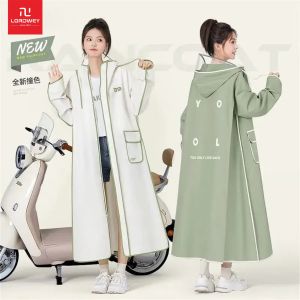 LORDWEY Adult One-piece Long Raincoat EVA Korean Fashion Women Hooded Rain Poncho Outdoor Hiking Cycling Rainwear Rainproof Rain Gear