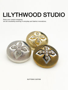 High-End Ladies Shirt Button Hollow out Flower Design Small Fragrance Style Coat Button Suit Button Skirt Button Metal round