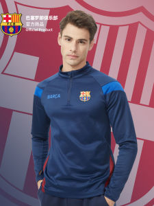 Bộ Đồ Tập Dài Tay Lót Lông Cừu Màu Xanh Đậm Khô Nhanh Của Câu Lạc Bộ Barcelona Bộ Đồ Thể Thao Cho Người Hâm Mộ Bóng Đá Mùa Thu 2023