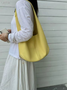 Yellow Chicken New Lazy Style Top Layer Cowhide Single Shoulder Bucket Bag Tote Handbag Womens High-End Feeling Large Bag