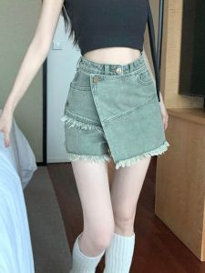 High Waist plus Size Denim Skirt Womens Loose Fitting Meat Concealing Pear Shaped Body Design Sensation Summer Short Dress