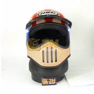 Helm Cakil HBC Pet Captain America Cappucino Doff + FREE GOGGLE | Helm Retro | Full Face | Jual Helm