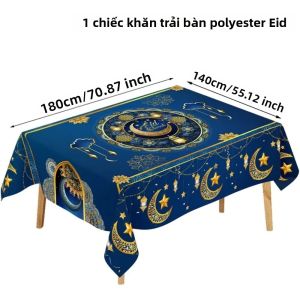 Khăn Trải Bàn In Họa Tiết Vàng VIKAMA Cho Lễ Hội Ramadan Phong Cách Hiện Đại Khăn Trải Bàn Bằng Vải Polyester Có Thể Giặt Bằng Máy Cho Nhà Bếp Phòng Ăn Trang Trí Nhà Cửa Ngày Lễ Của Người Hồi Giáo