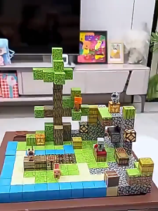 138 Pcs Menyala Tema Pertanian Magnetic Cube Block - My Mine World Edition