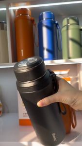 Bình giữ nhiệt 1500ml HiLOGI inox 304 nắp inox nguyên khối dây xách bằng da sơn nhám chống trầy bình giữ nóng hơn 12 giờ lạnh hơn 20 giờ