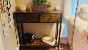 MMFO โต๊ะยาว โต๊ะพร้อมตู้เก็บของ โต๊ะแคบ โต๊ะทำงาน มีลิ้นชักผ้า 2 ลิ้นชัก พื้นที่จัดเก็บแบบสองชั้น ไม่ใช้พื้นที่ กว้าง 24CM เหมาะสำหรับพื้นที่ขนาดเล็ก