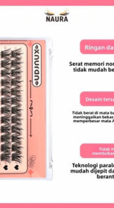 NAURA Bulu Mata Palsu Premium Warna Natural 0.6mm - Paket Tunggal