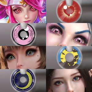 EYESHARE Halloween Colored Contact Lenses 2pcs Cosplay Red Contact Anime Accessories Pumpkin Beauty Makeup Yearly Colorful Lens