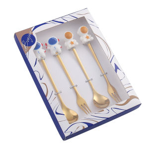 4pcs/6pcs Cute Doll Fork Spoon Gift Tableware Set Fruit Spoon Fork Coffee Spoon Animal Spoon Companion Gift Set.