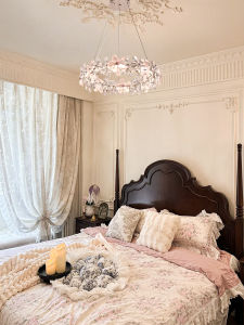 Ambient Pink Clear Crystal Chandelier