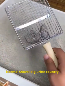Stainless Steel Cat Litter Shovel Fine Hole Cat Excrement Shovel Washable And Durable Cat Litter Deep Cleaning Tool With Long Wooden Handle