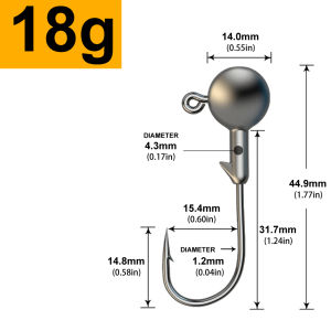 MrLurion 50pcs 1g-28g jig head fishing hooks for soft worm lure baits weedless round head fish hooks for crank bass and perch