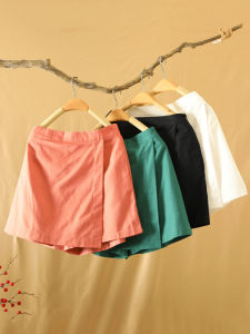 Artistic Pure Cotton Linen Pants for Women High Waist Loose Style Casual Clothing Short Length Summer Size Plus Fashion