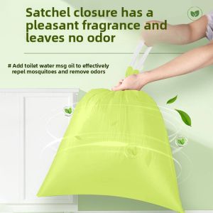 MONLEYTA | Thickened Drawstring Trash Bags Extra Thick Plastic Handheld Household Kitchen Large Size Super Thickened Eco-Friendly Garbage Pouches