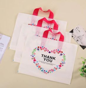 5pcs Thank You Gift Bag Party Candy Gift Bags Thick Clothing Store Shopping Packaging Plastic Bags Handle