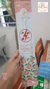 3 Packs (30 Sticks/Pack) Golden Inscents International Peach Scent Fly Repellent & Mosquito Killer Incense Sticks (Pamatay Lamok) for Indoor and Outdoor