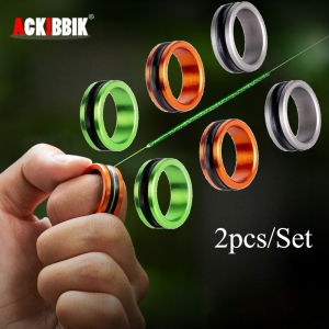 Ackibbik 2pcs/set  Fishing Line Puller Anti-Slip Rubber Ring Aluminum Alloy Fishing Tool Line Pull Loop Fishing Accessories