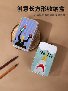 กล่องเก็บของแบบสี่เหลี่ยมจัตุรัสสำหรับเด็ก กล่องเก็บของสำหรับขนมปัง ปิดแน่น กันชื้น กล่องเหล็กม้วนขนาดเล็ก พร้อมฝาปิด สำหรับเด็ก เหมาะสำหรับการเดินทาง