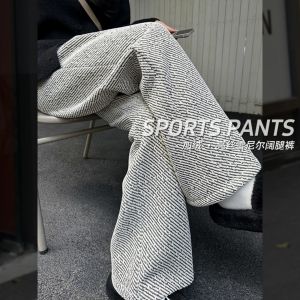 Quần Ống Rộng Lót Lông Cừu Dày Cho Bà Bầu Mùa Thu Đông Quần Dài Thường Ngày Thoải Mái Cotton Cạp Cao Không Thương Hiệu