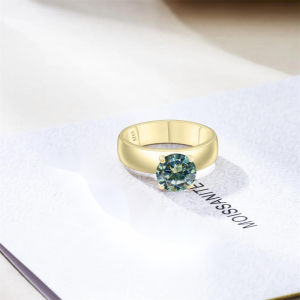2.0 Carat 8mm Moissanite Ring for Women 925 Sterling Silver Fine Jewelry Sparkling Female Dating Gift Adjustable Size 5-9