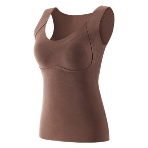 Warmhiddenplussizebrushed Polyesterfleece BraslinedvegeauallyingV-neckonesizefityonewithinteriormattinfg Female Underneathlayervestb Yumeiya98kgplusfleece Innerwearbravissimo Underneathbodyheatawarevestwonderwoman