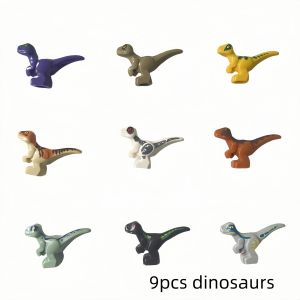 9PCS Dinosuars Building Blocks DIY Toys MOC Forest Wild Scene Decoration Bricks Animals Compatible DIY