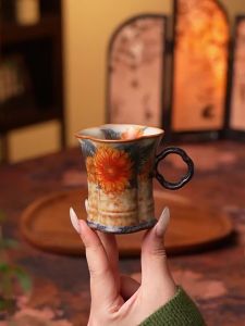 JISU | Caramel Glazed Ruyao Lotus Ceramic Coffee Cup Set